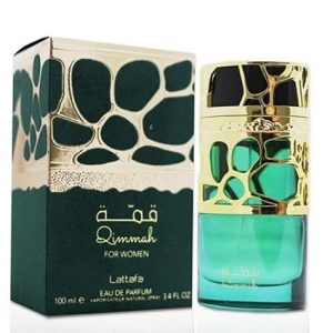 buy Lattafa Perfumes Qimmah for Women EDP online: Package with bottle